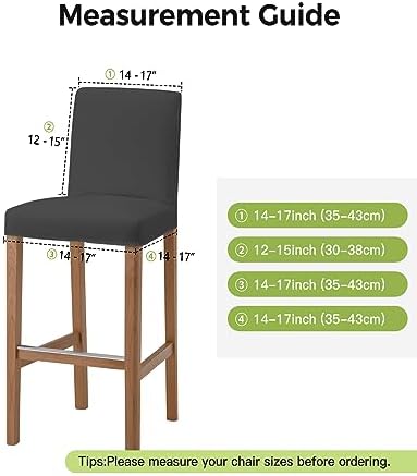 Navy Blue White Plaid Bar Stool Covers Set of 6