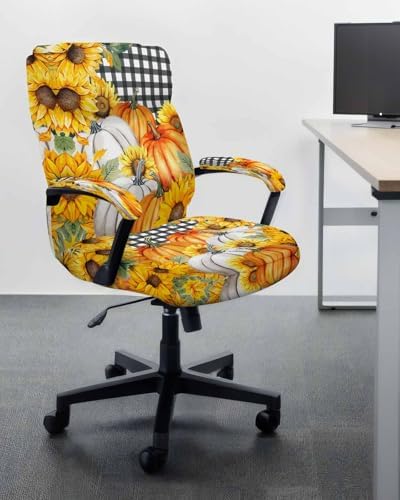 Kewadony Office Chair Cover with Armrest Covers Stretchable