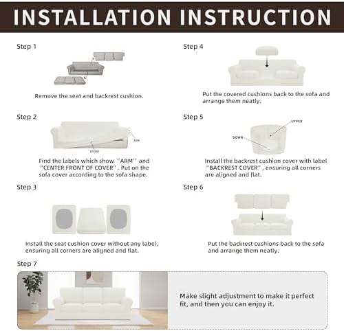 Easy-Going 7 Piece Stretch Sofa Cover Set