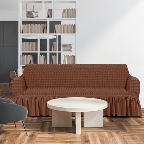 2 Pcs Sofa Slipcover Set with Skirt for Couch and Arm Chair