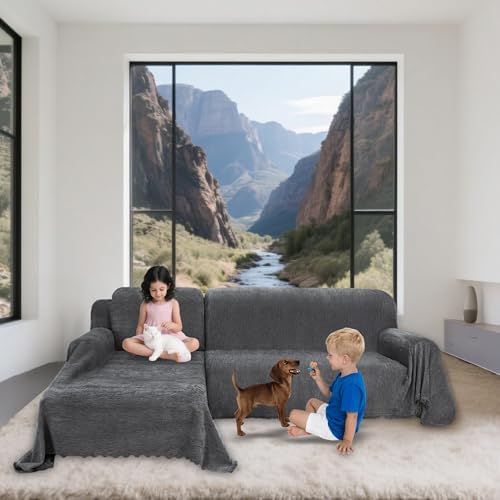 100 Waterproof L Shape Sectional Sofa Cover Set 2 Pieces