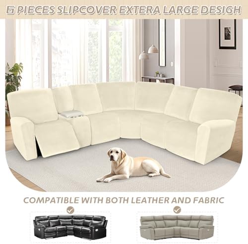 Arfntevss Recliner Sofa Cover Set for 5 Seats with Console