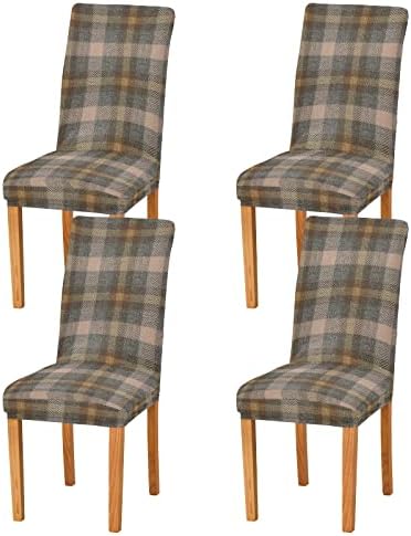 ALAZA Stretchy Tartan Plaid Dining Chair Covers
