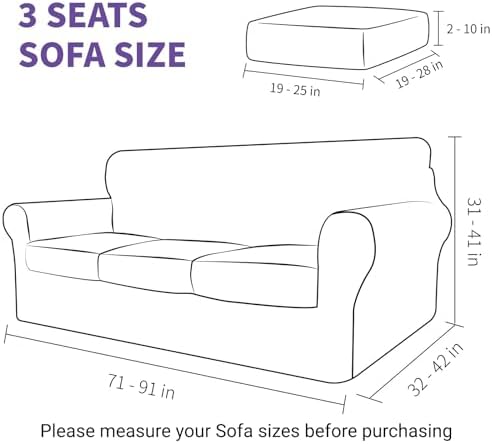 ZNSAYOTX 4 Piece Striped Sofa Covers Set 1
