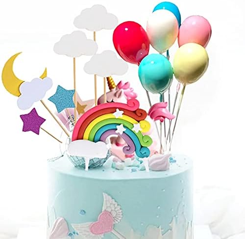 Rainbow Cake Topper Set 13pcs for Birthday Parties