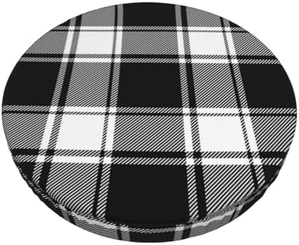 Buffalo Check Plaid Bar Stool Covers 12-14 Inch Round Elastic Seat Slipcover