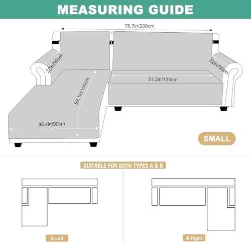 Taque L Shaped Sectional Couch Cover Waterproof Reversible