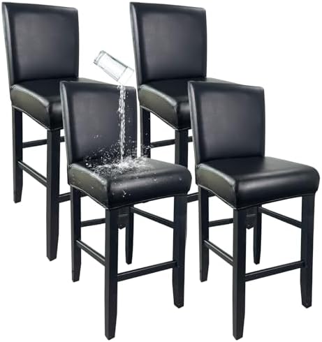 KIDOACOW PU Leather Bar Stool Covers 4 Pack 1