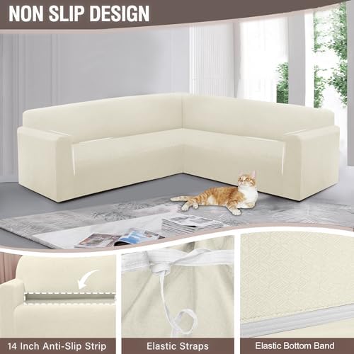Luxurious Jacquard Sectional Couch Cover L Shape U Shaped Non Slip Pet Proof