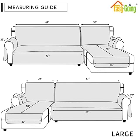 Easy-Going Waterproof Sectional Couch Cover with Chaise