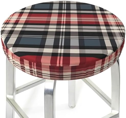 Old Plaid Checkered Bar Stool Cushion Cover