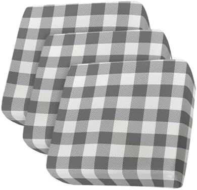 Gray Buffalo Check Plaid Sofa Cushion Covers 3 Pieces