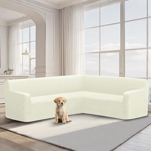 ALIECOM Velvet L Shape Sofa Cover for Living Room