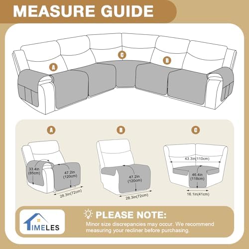 Timeles Waterproof Recliner Slipcover 5-Seat