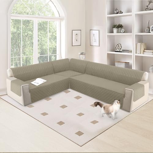 HDCAXKJ 4 Piece L Shape Sofa Cover Set for Pets and Kids