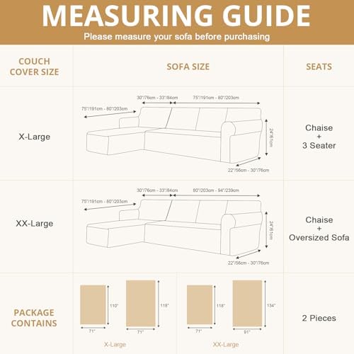 Royhom Sectional Couch Covers 2 Piece L Shaped Blanket