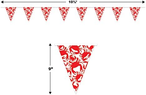 Beistle Nautical Crab Pennant Banner Luau Decorations