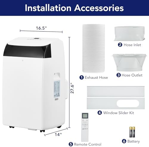 Garvee 14000 BTU Portable AC with Fan and Dehumidifier