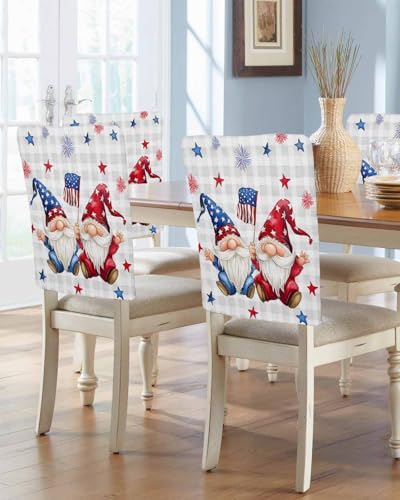 4th of July Chair Covers Set of 4 Patriotic Decor