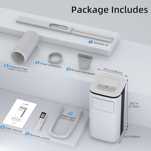 12000 BTU Portable AC Unit 3-in-1 Cooling Dehumidifying Fan