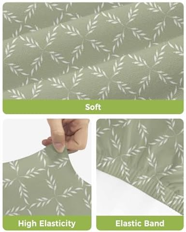 Sage Green Bar Stool Covers Set of 2 with Back