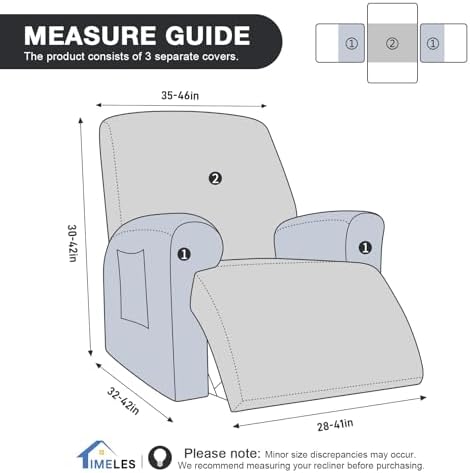 Timeles Extra Wide Recliner Chair Cover Taupe
