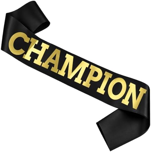 CHAMPION Black Gold Sash for Parties and Contests