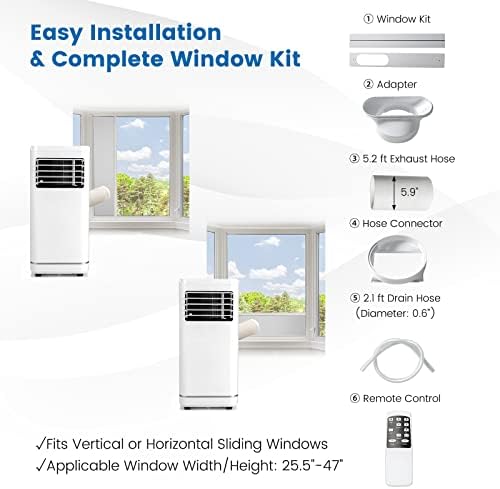 PETSITE 10000 BTU Portable Air Conditioner with Remote Control
