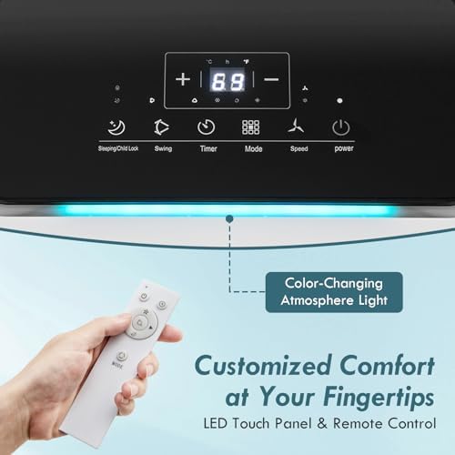 COSTWAY 8000 BTU Portable Air Conditioner with Fan and Dehumidifier