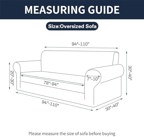 Cupuamon Stretch Oversized Sofa Slipcover - Charcoal