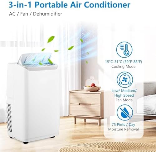 GAOMON 14000 BTU Portable AC for 750 SqFt Rooms