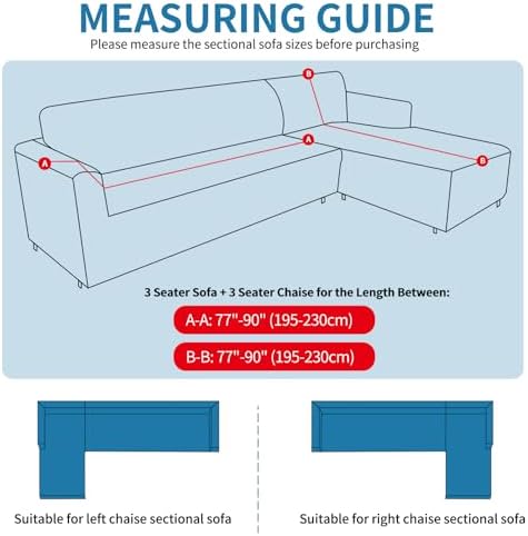 ZNSAYOTX Plaid Sectional Couch Covers for L-Shape Sofa