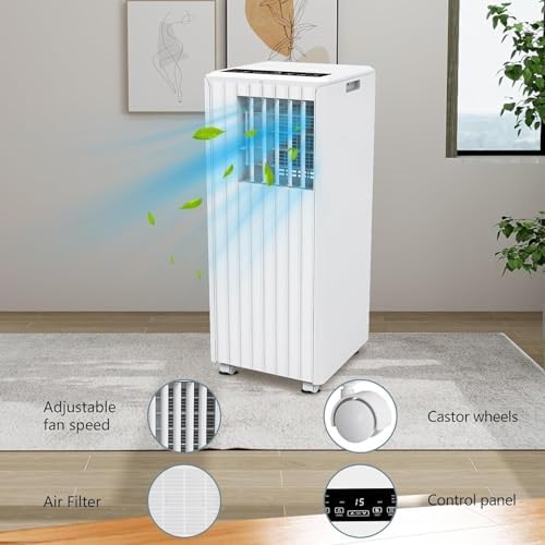 8000 BTU Portable Air Conditioner with Fan and Dehumidifier 1