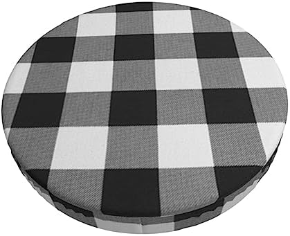 ZEYUANKA Buffalo Plaid Round Stool Cover 13 Inch