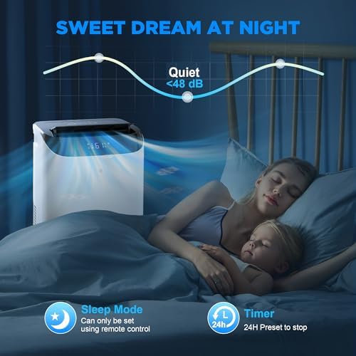 14000 BTU Portable AC with 3-in-1 Cooling Dehumidify Fan