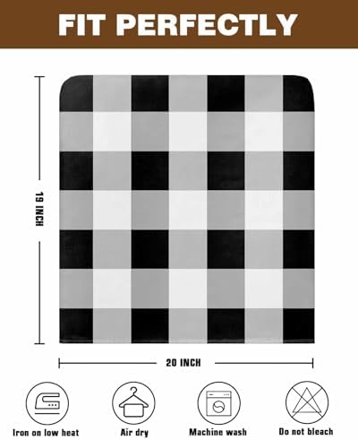 Black White Buffalo Check Dining Chair Covers Set of 4
