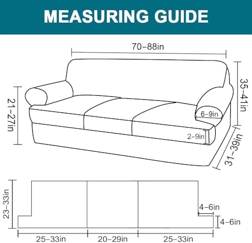 Turquoize 4 Piece T Cushion Sofa Slipcovers with 3 Cushions