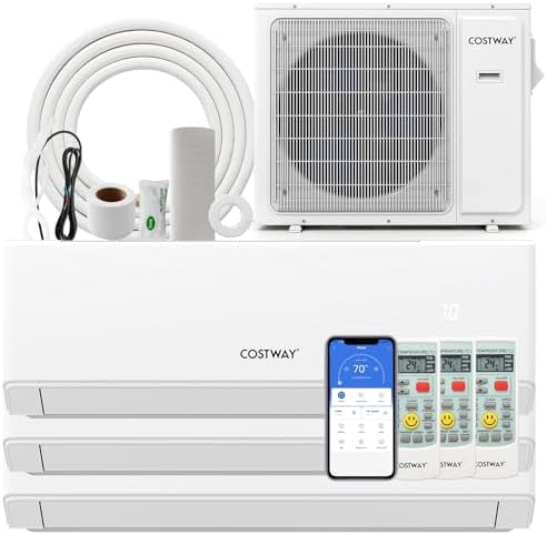 COSTWAY 3 Zone Mini Split AC System with Smart Control