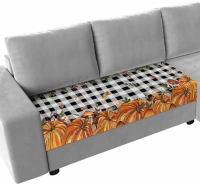 Orange Fall Pumpkin Sofa Cushion Covers Washable Removable Stretchable