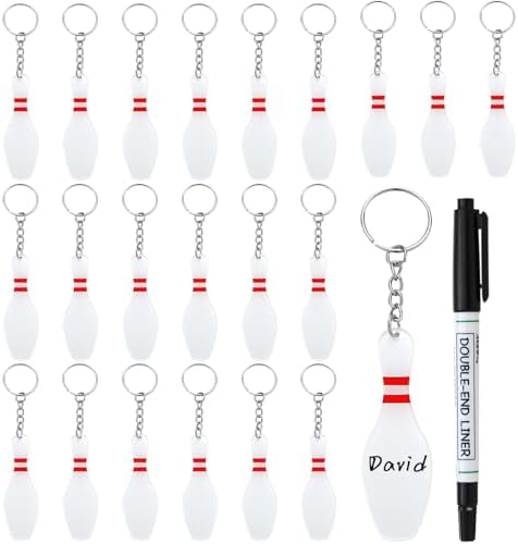 Loetere Acrylic Bowling Pin Keychains for DIY Writing and Party Favors