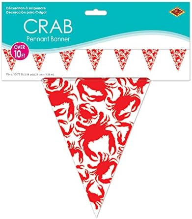 Beistle Nautical Crab Pennant Banner Luau Decorations