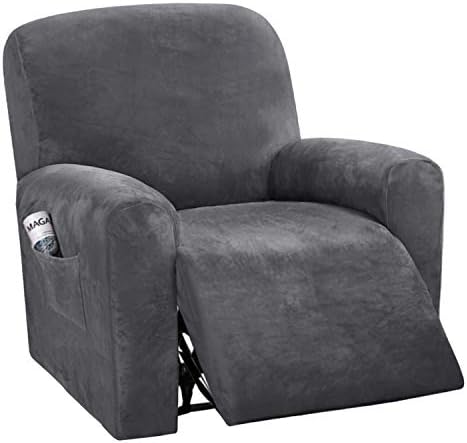 HVERSAILTEX Velvet Stretch Recliner Covers 4-Piece Set