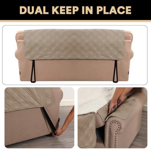 PrinceDeco Waterproof Loveseat Covers 48 Inch Taupe 1