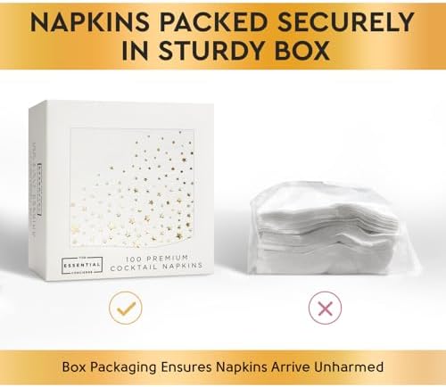 Essential Concierge Stylish Gold 5x5 Inch Napkins 100 Count