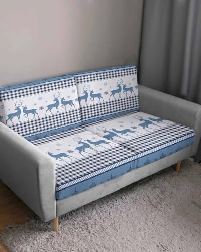 Blue Christmas Sofa Cushion Covers for L T Shape Sofas