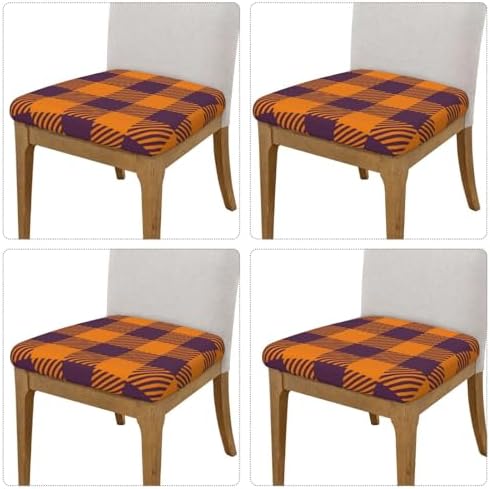 Pevtufa Fall Buffalo Plaid Dining Chair Seat Covers 1