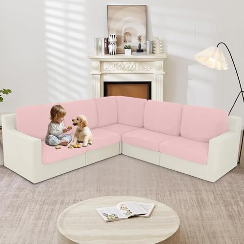 ALIECOM Pink Corner Sectional Sofa Covers 11 Piece 100 Waterproof