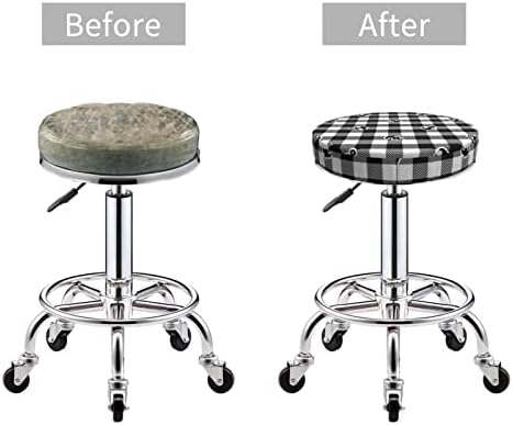 Anchor Black Tartan Plaid Bar Stool Cover 14 Inch