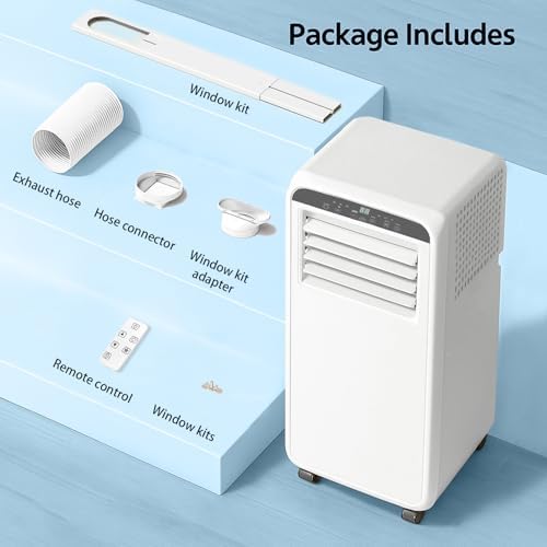 10000 BTU Portable AC Unit with Dehumidifier Fan and Remote Control