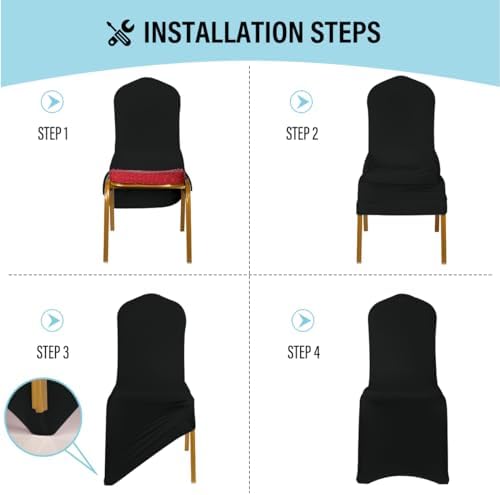 LEBENGURU Premium Spandex Chair Cover 100 PCS with Elastic Leg Pockets